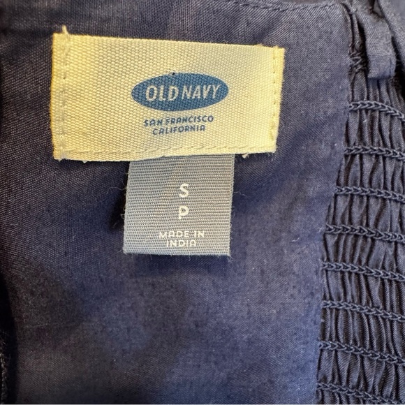 Old Navy Y2K Tropical Beach Scene Strappy A-line Knee Length Navy Sundress Sz S - Picture 5 of 5
